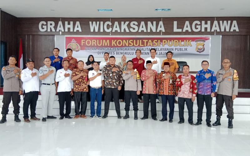 Jasa Raharja dan KUPTD PPD Samsat Manna Hadiri Acara Forum Konsultasi Publik di Polres Bengkulu Selatan