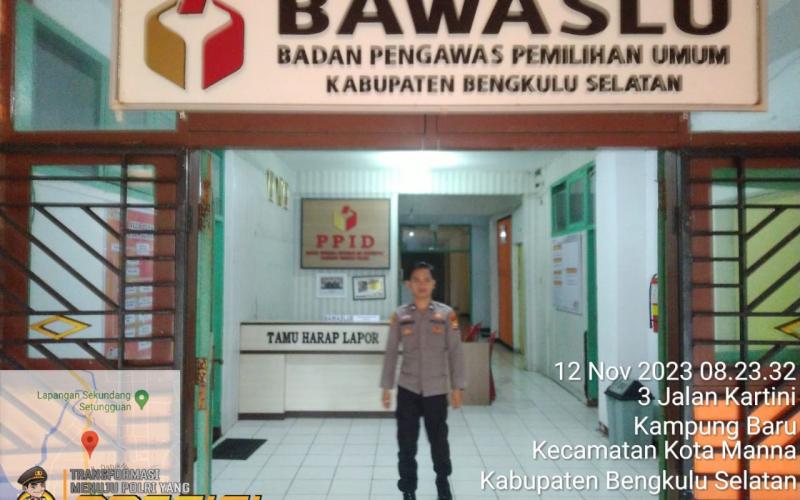 Jelang Pemilu, Pengamanan Kantor Bawaslu Diperketat Polres BS  