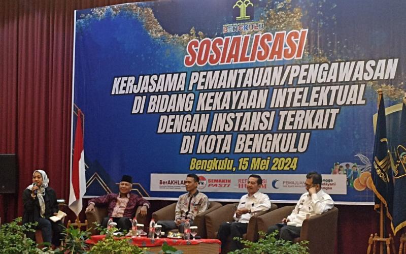 Personel Polsek Gading Cempaka Hadiri Sosialisasi Kerjasama Pemantauan/Pengawasan Bidang Kekayaan Intelektual 