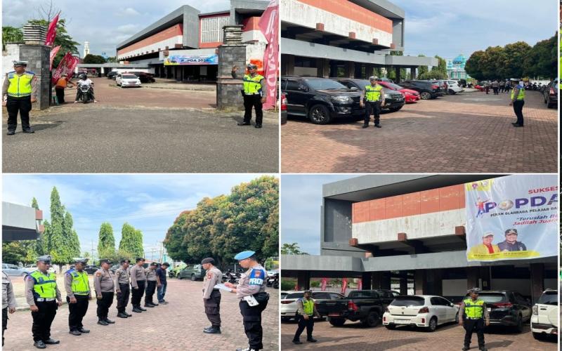 Personel Satlantas Polresta Bengkulu Atur Lalin Penutupan POPDA Tahun 2024 
