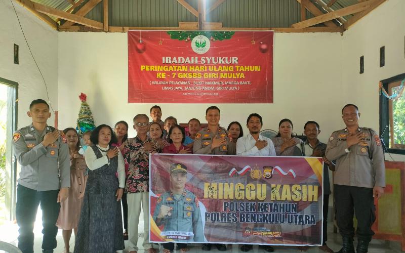 Minggu Kasih, Polsek Ketahun Sambangi Kegiatan Ibadah di Gereja GSKBS