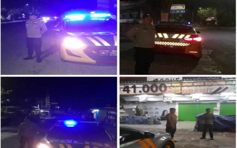 Personel Patroli Polsek Ratu Agung Patroli Mobiling di Kawasan Wisata Pasir Putih Pantai Panjang Antisipasi Balap Liar  