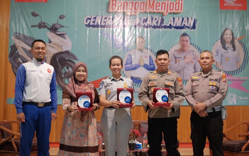 Kolaborasi Jasa Raharja Bersama Astra Honda Motor Bengkulu pada Kegiatan Sosialisasi Safety Riding