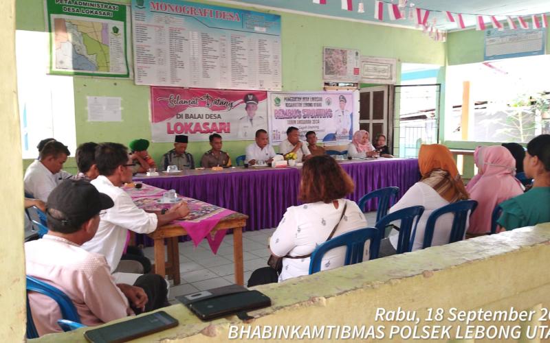 Cooling System, Bhabinkamtibmas Polsek Lebong Utara Hadiri Rembuk Stunting di Desa Lokasari