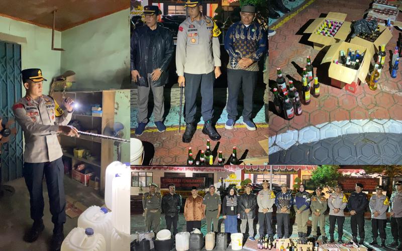 Kapolres RL Pimpin Razia Miras dan Gerebek Rumah Produksi Tuak dan Arak