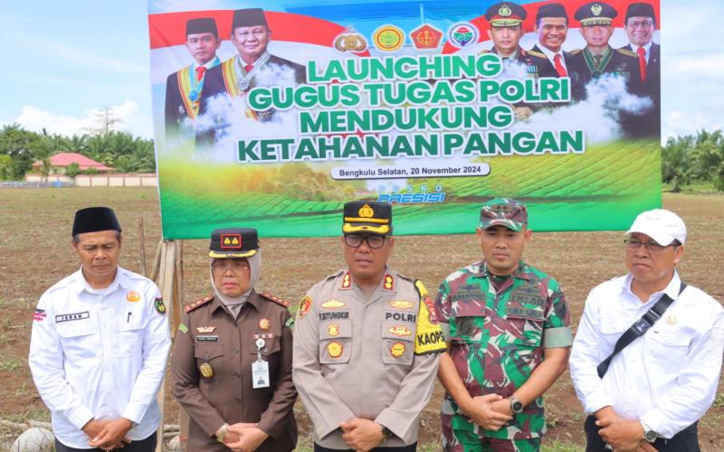 Launching Gugus Tugas Polri mendukung Ketahanan Pangan Polres Bengkulu Selatan Undang FKPD terkait.