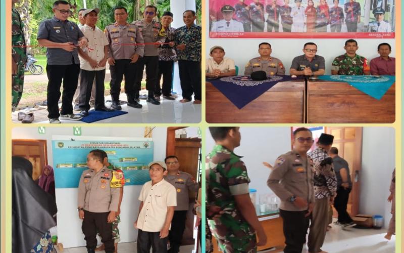 Kapolsek dan Bhabinkamtibmas Polsek Pino Raya Hadiri Sertifikasi Pembangunan Gedung Perpustakaan Desa Bandung Ayu