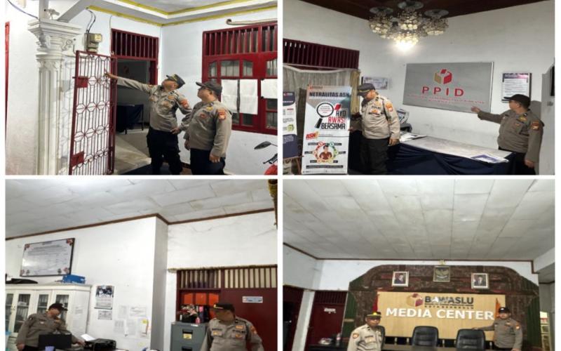 Satgas Preventif Polresta Bengkulu Amankan Kantor Bawaslu dalam Kegiatan PAM Pemilu