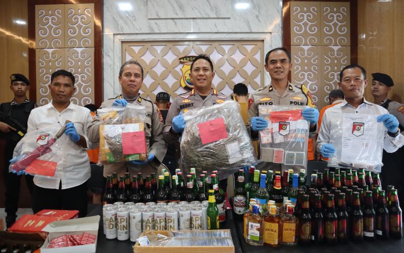 Polresta Bengkulu Ungkap Hasil Operasi Pekat Nala II – 2024, Ungkap Kasus Minuman Keras, Narkoba, dan Perjudian