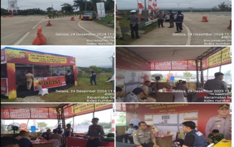 Polsek Selebar Laksanakan Pengawasan Pos Pengamanan Pintu Masuk Jalan Tol Operasi Nataru 2024