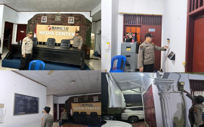 Pengamanan Ketat Kantor Bawaslu Kota Bengkulu oleh Satgas Preventif Polresta Bengkulu