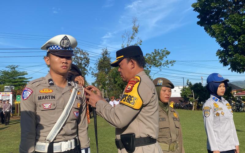 Polres Lebong Apel Gelar Pasukan Ops Keselamatan Nala 2025