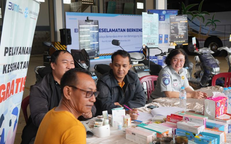Jasa Raharja Bengkulu Gelar Pemeriksaan Kesehatan Gratis bagi Kru dan Peserta Sosialisasi Keselamatan Berkendara