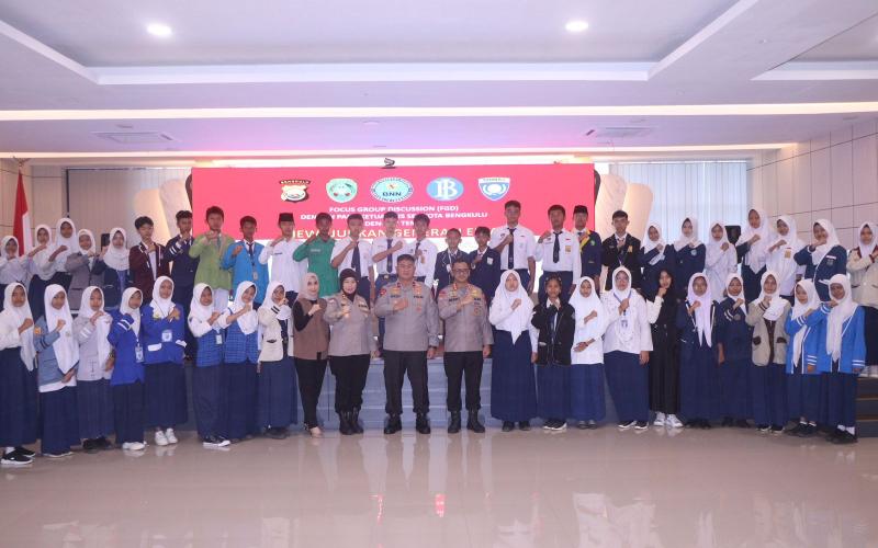 Wakapolda Bengkulu Hadiri FGD Bersama Ketua OSIS se-Kota Bengkulu, Dorong Terwujudnya Generasi Emas Bebas Tindak Pidana