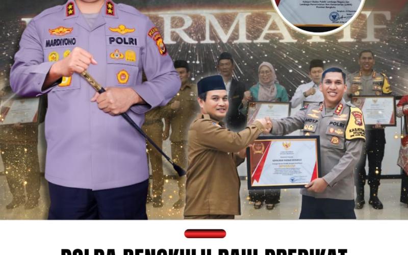 Polda Bengkulu Raih Predikat Informatif Tertinggi dari KIP Provinsi Bengkulu