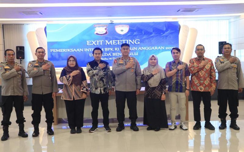 Wakapolda Bengkulu Pimpin Exit Meeting Pemeriksaan Interim Laporan Keuangan Polri TA 2025 oleh BPK RI di Polda Bengkulu