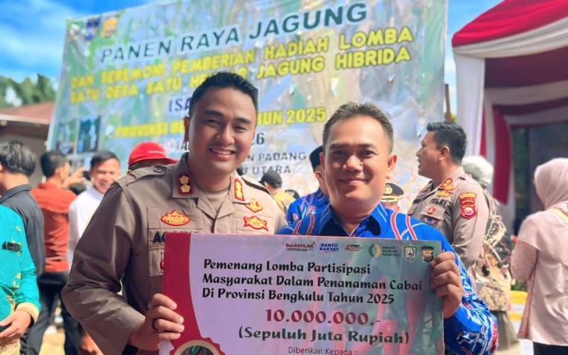 Kapolres Lebong Hadiri Panen Raya Jagung di Bengkulu Utara