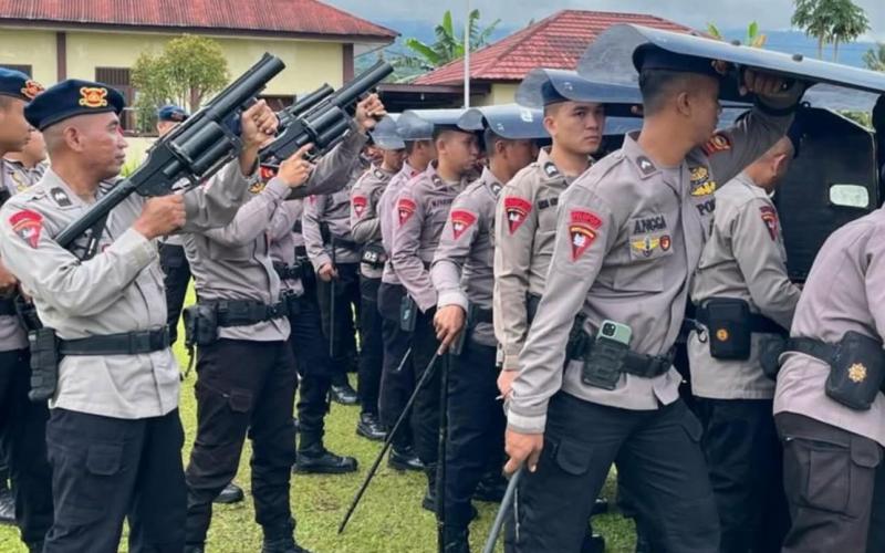 Batalyon A Pelopor SatBrimob Polda Bengkulu Laksanakan Latihan PHH