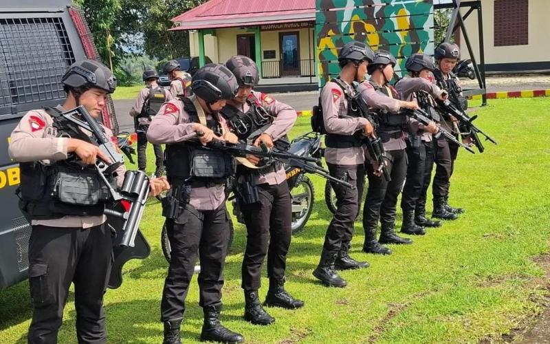 Batalyon A Pelopor Brimob Polda Bengkulu Laksanakan Latihan Detasemen 45 Anti Anarkis