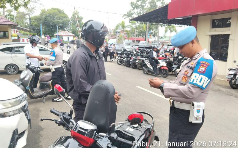 Polda Bengkulu Laksanakan Pemeriksaan Kelengkapan Kendaraan Anggota