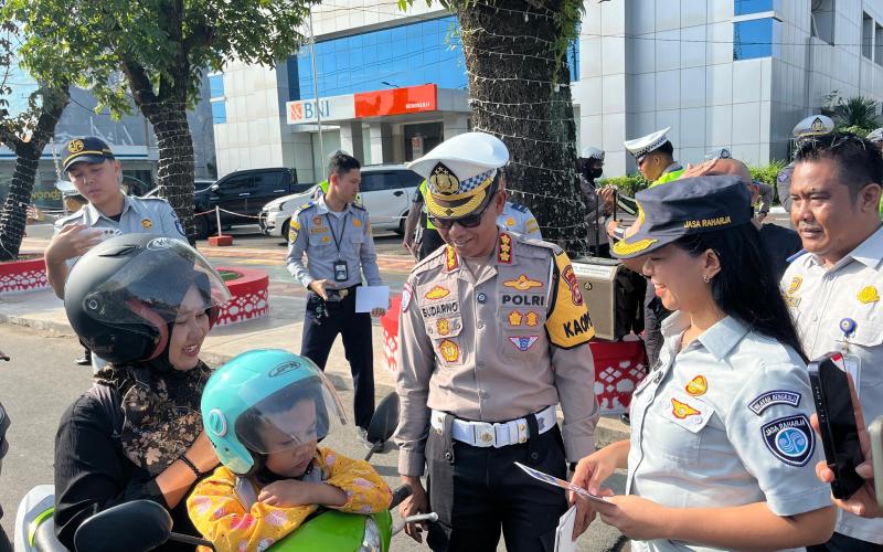 Jasa Raharja Bengkulu Ikut Serta dalam Kegiatan Polantas Menyapa di Kota Bengkulu