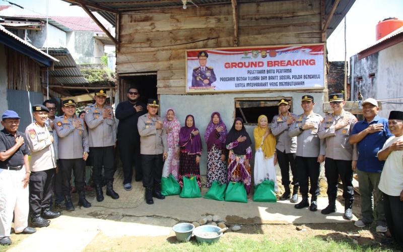 Kapolda Bengkulu Ground Breaking Bedah Rumah ke-69, Wujud Kepedulian Polri terhadap Masyarakat