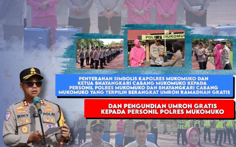 Kapolres Mukomuko Serahkan Perlengkapan Umroh Ramadhan Gratis dan Gelar Pengundian Umroh bagi Personel