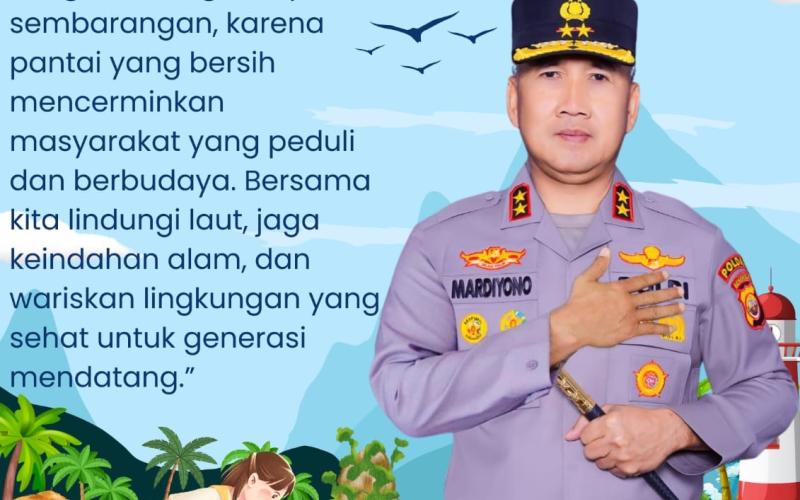 Kapolda Bengkulu Ajak Masyarakat Jaga Kebersihan Pantai dan Kondusivitas Keamanan