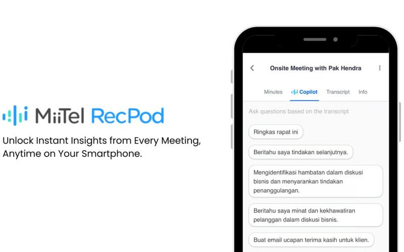 MiiTel RecPod Kini Dilengkapi Copilot, Temukan Insight Instan dari Rekaman Meeting di Smartphone