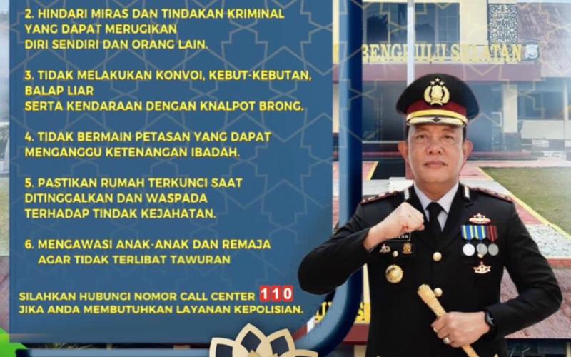 Kapolres Bengkulu Selatan Imbau Masyarakat Jaga Kamtibmas Selama Ramadan