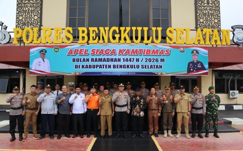 Polres Bengkulu Selatan Gelar Apel Siaga Kamtibmas, Siap Amankan Ramadan 1447 H