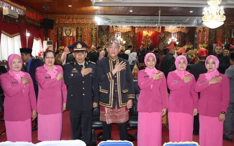 Kapolres Bengkulu Selatan Hadiri Rapat Paripurna Istimewa DPRD dalam Rangka HUT Ke-77 Kabupaten Bengkulu Selatan
