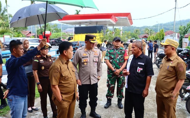 Kapolres Lebong Bersama Forkopimda Sidak SPBU dan Pangkalan LPG