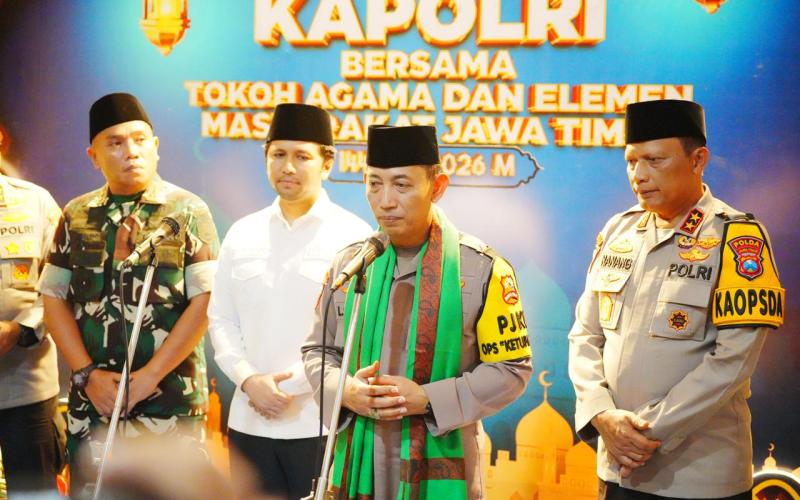 Safari Ramadhan di Jatim, Kapolri Ajak Seluruh Elemen Bersatu Jaga Kamtibmas-Dukung Program Presiden 