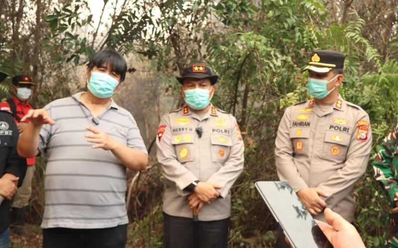 Hadapi Ancaman Super El Nino, Kapolda Riau Turun Langsung ke Bengkalis Pastikan Pemadaman Karhutla Berjalan Maksimal