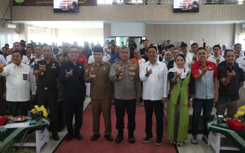 Kapolda Bengkulu Hadiri Aksi Nasional Pencegahan Penyalahgunaan Obat-Obat Tertentu di Bengkulu