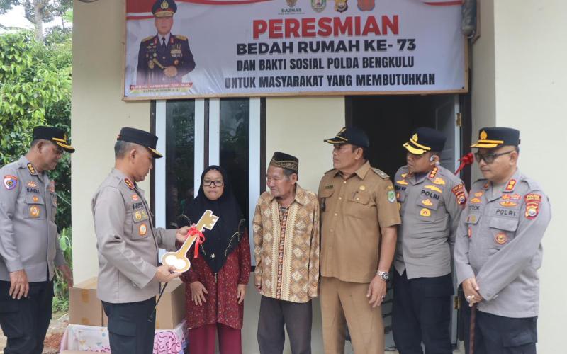 Kapolda Bengkulu Resmikan Bedah Rumah ke-73