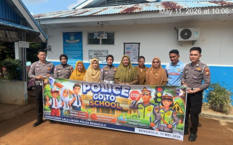 Ditlantas Polda Bengkulu Gelar Police Goes to School di SMPN 24