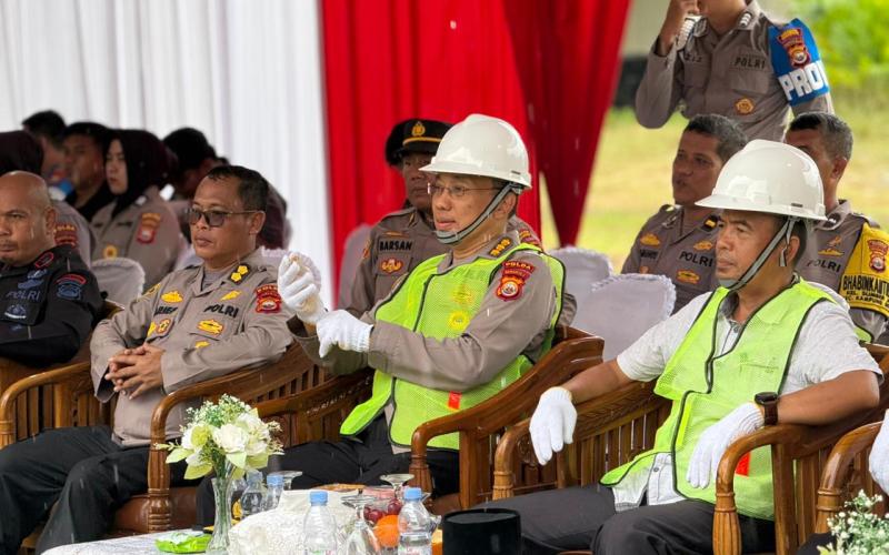 Karo Logistik Polda Bengkulu Lakukan Groundbreaking Gudang Ketahanan Pangan Polri 