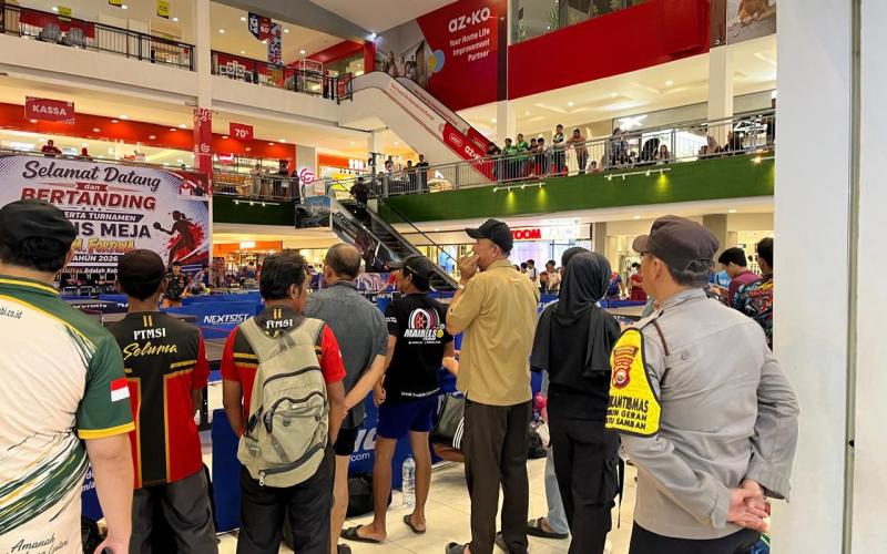 Kapolsek Ratu Samban Hadiri, Monitoring dan Laksanakan Pengamanan Pembukaan Kejuaraan Open Tenis Meja PTM Fortuna 2026