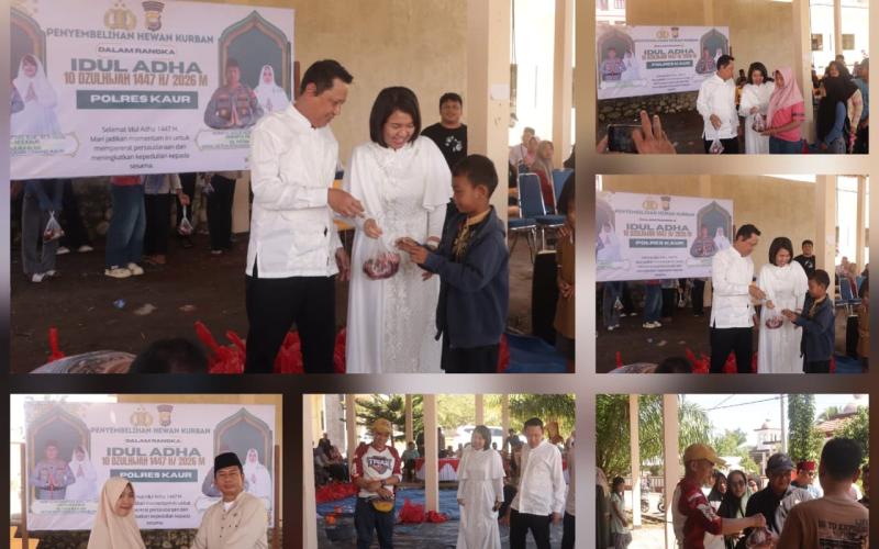 Polres Kaur Salurkan Daging Hewan Qurban 