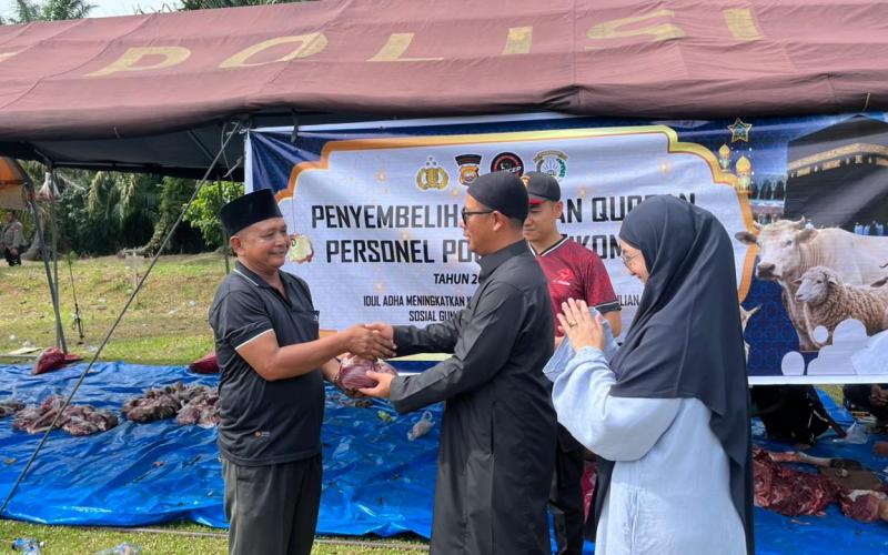 Polres Mukomuko Gelar Pemotongan Penyembelihan Hewan Qurban Idul Adha 1447 H 