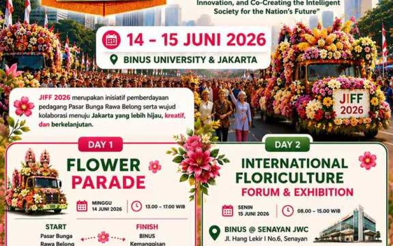 BINUS Dorong Pasar Bunga Rawa Belong Jadi Destinasi Florikultura