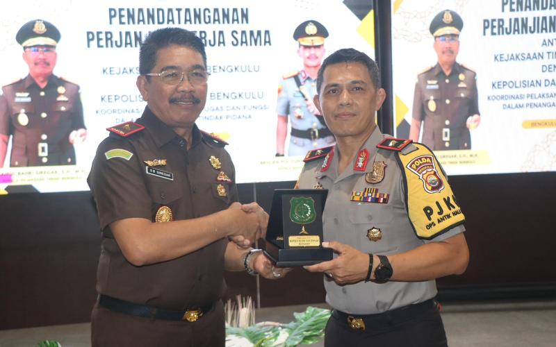 Kapolda Bengkulu Brigjen Pol Yudhi Sulistianto Wahid, S.I.K. melakukan silaturahmi ke Kepala Kejaksaan Tinggi Bengkulu 