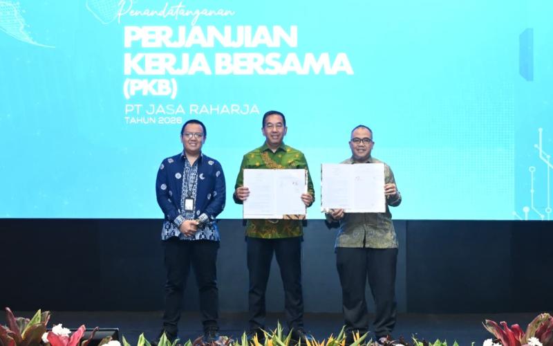 Saksikan Penandatanganan PKB Jasa Raharja dan Serikat Pekerja