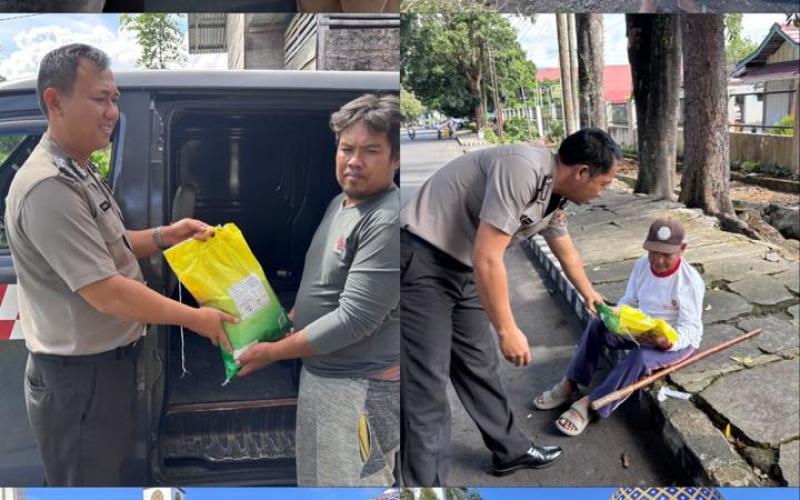 Sat Binmas Polres Rejang Lebong Salurkan Bantuan Beras kepada Masyarakat