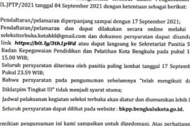 Pendaftaran Seleksi JPT Pratama di Lingkungan Pemkot Diperpanjang