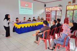 Bhabinkamtibmas Polres Bengkulu Utara Hadiri Kegiatan Pleno Terbuka Pemutakhiran Data  Pemilih 