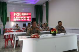 Kapolres Lebong dan PJU Ikuti Vicon Anev Dipimpin Kapolri