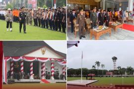 Personel Polresta Bengkulu Laksanakan Pengamanan Upacara HUT Bhyangkara Ke-77
